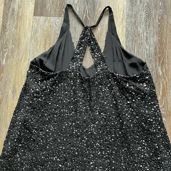 Black sequin Eileen Fisher dress, size L - Picture 5 of 7